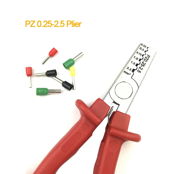 PZ 0.25-2.5 Pliers Обжимные Щипцы hsc8 alicate обжимной инструмент 800 шт./1200 шт. трубчатые клеммы обжимные плоскогубцы alicates ручной инструмент обжимные krimptang - Цвет: PZ 0.25-2.5 Pliers