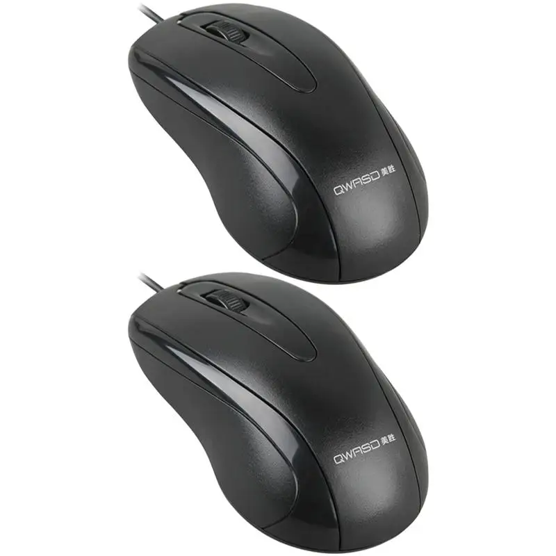 

2Pcs Universal USB Wired Mouse for Business Home Office Gaming Optical 1600DPI Mouse for PC Laptop USB Mice
