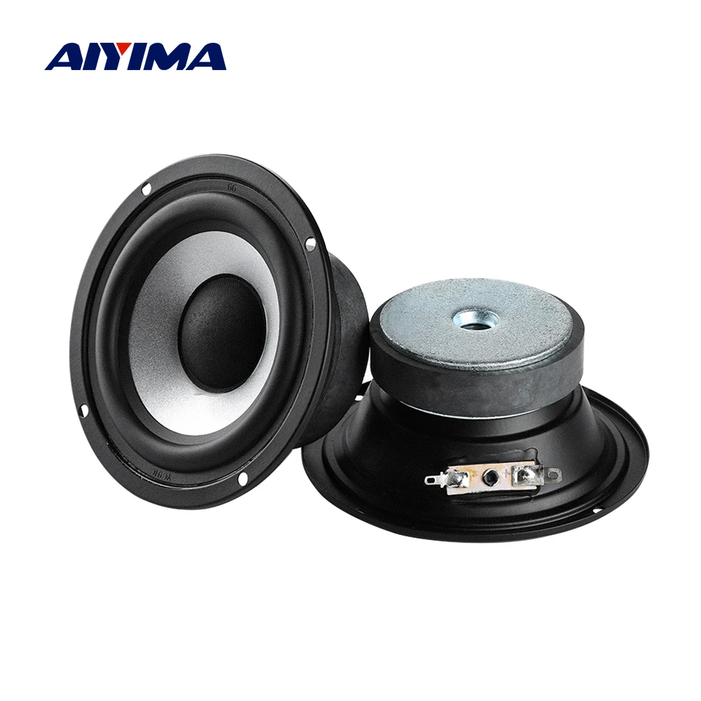 

AIYIMA 2 шт. 4 дюйма чистый Среднечастотные динамики 4 Ом 30 Вт HIFI динамик Алюминий рамки домашний аудио звук громкий динамик