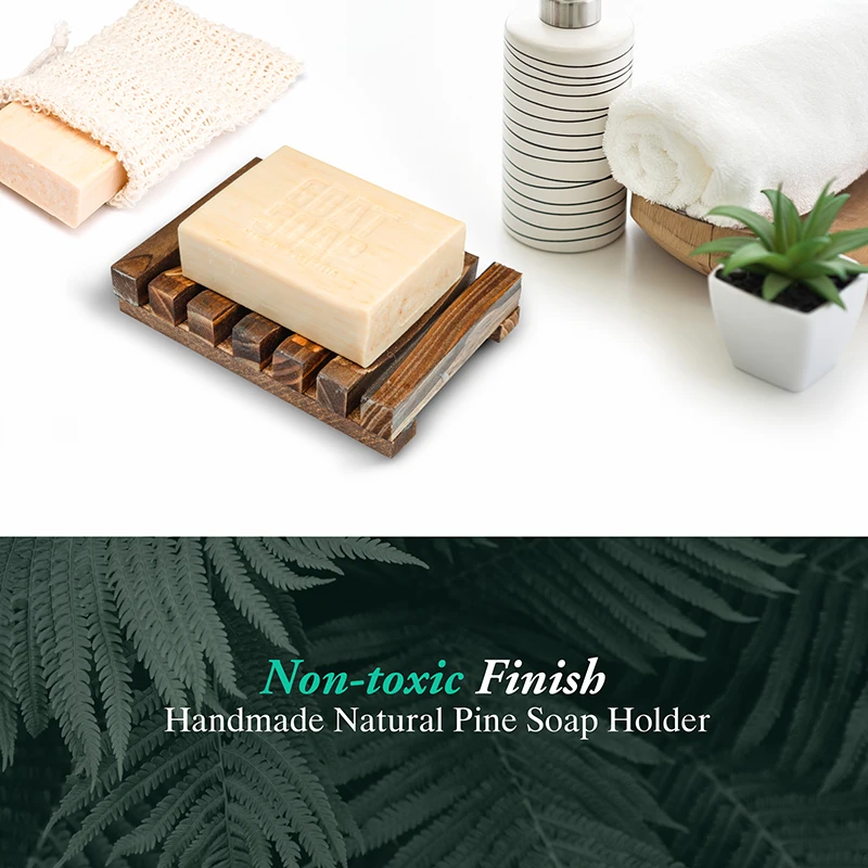 4 pcs set soap dish handmade soap box made of natural pine and soap exfoliating bag natural soap saver bathroom accessories free global shipping