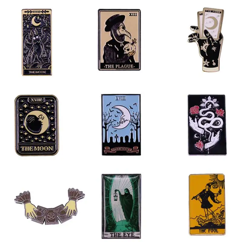 Creativity Tarot Metal Badges Fashion Anime Brooch Collecting Cartoon Enamel Pins Send Friend Fans Boutique Medal Gift images - 6