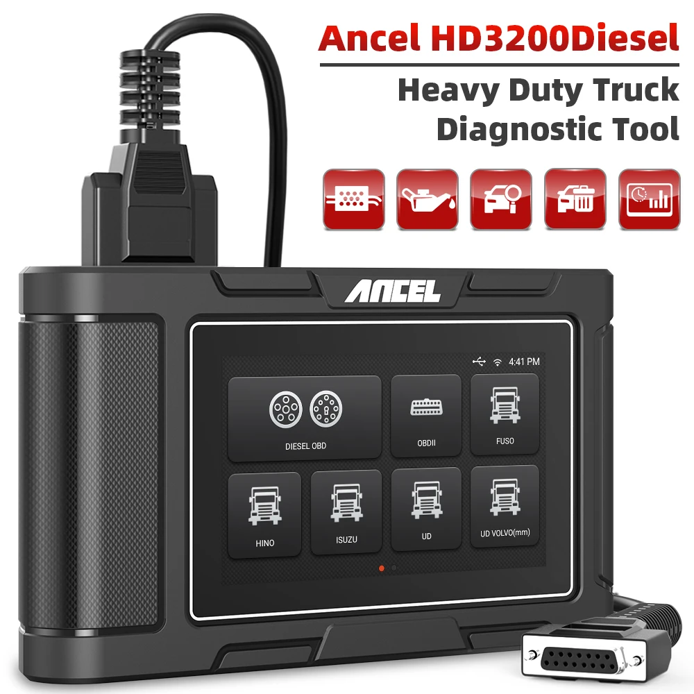 Сканер Ancel HD3200 OBD2 для дизельного грузовика тяжелый сканер сброса