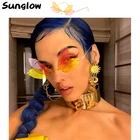 Солнцезащитные очки со стрекозой, дизайнерские модные декоративные женские очки, красочные очки в стиле стимпанк, для вечерние, в стиле хип-хоп, солнцезащитные очки