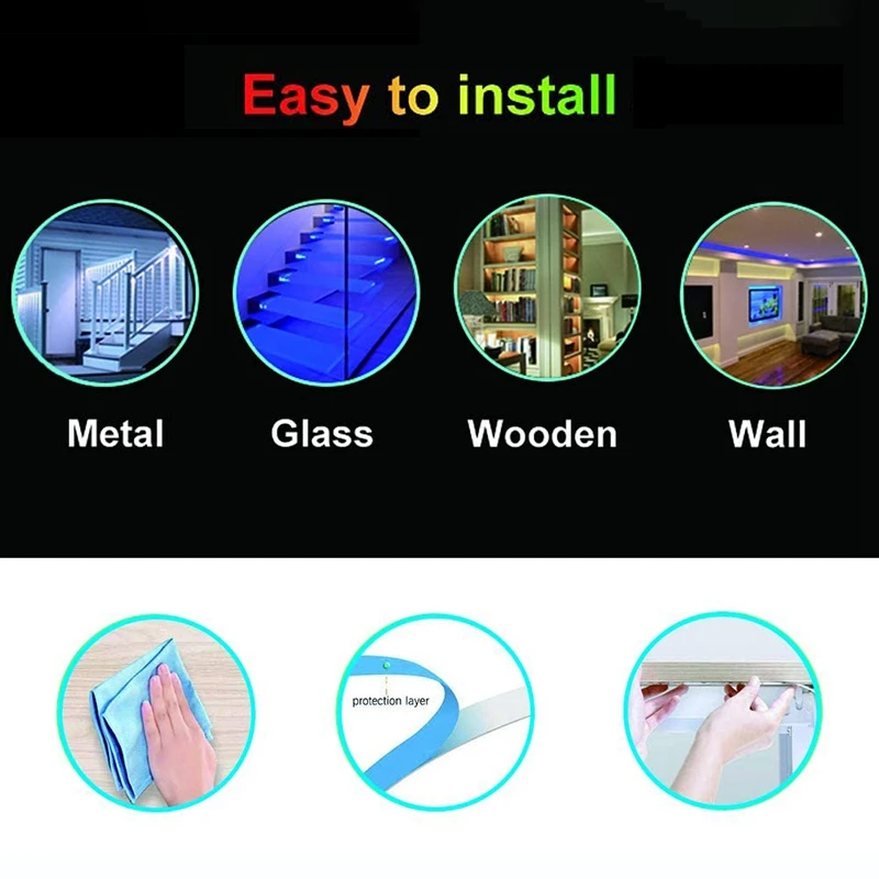 

LBER 5M Led Strip Lights with 44 Keys Remote Flexible Color Changing RGB Light Strips for Bedroom DIY Decoration