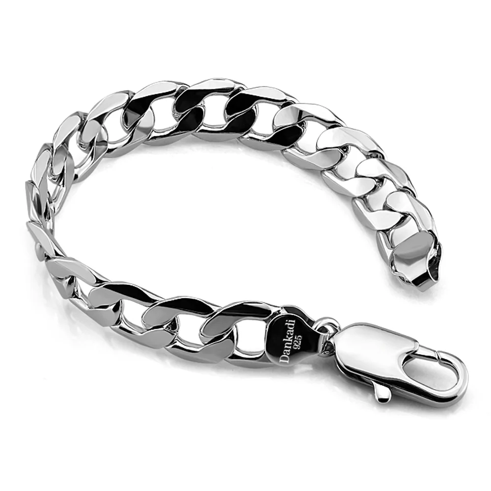 

Fashion Men Jewelry, Popular 925 Sterling Silver Bracelets & Bangles For Men;Men's Personality Accessories Gifts Wide 12mm