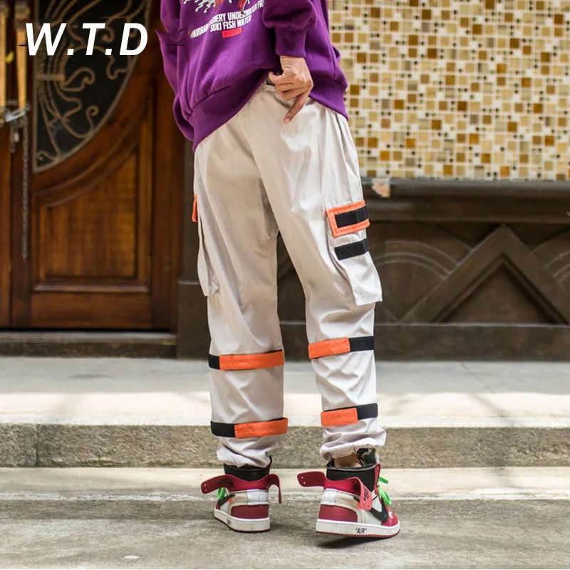 W. T.d японские уличные мужские шаровары с боковыми карманами в стиле хип хоп