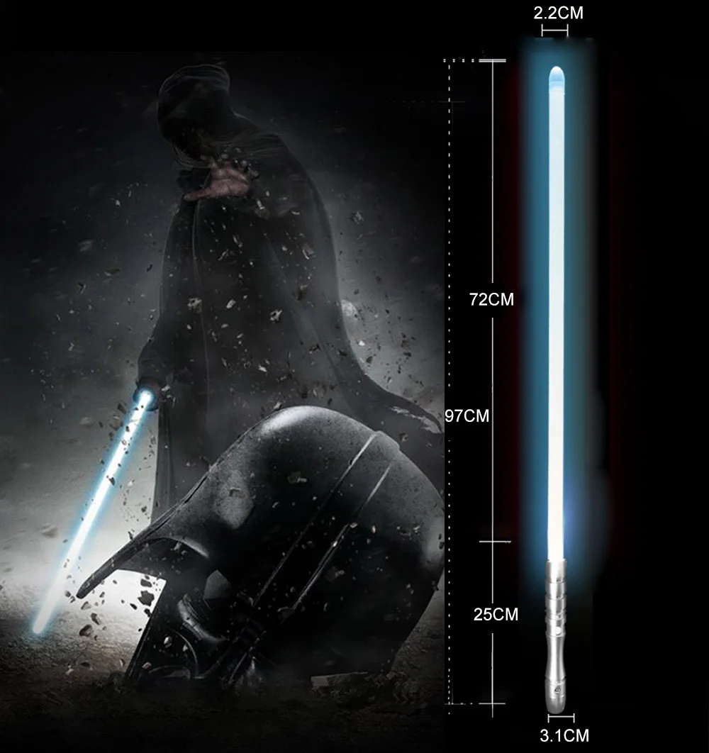 silver HD ice blue Светильник saber со звуковым сигналом, светильник Jedi Sith Luke, подвесной светильник Saber Force, изменяющий цвет, с металлической ручкой - Цвет: silver HD ice blue