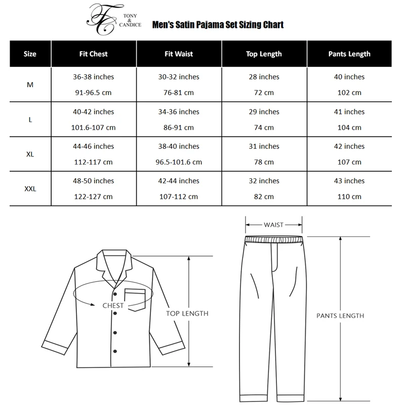 

Tony&Candice Men's Stain Silk Pajama Set Men Pajamas Silk Sleepwear Men Sexy Modern Style Soft Cozy Satin Nightgown Men Summer