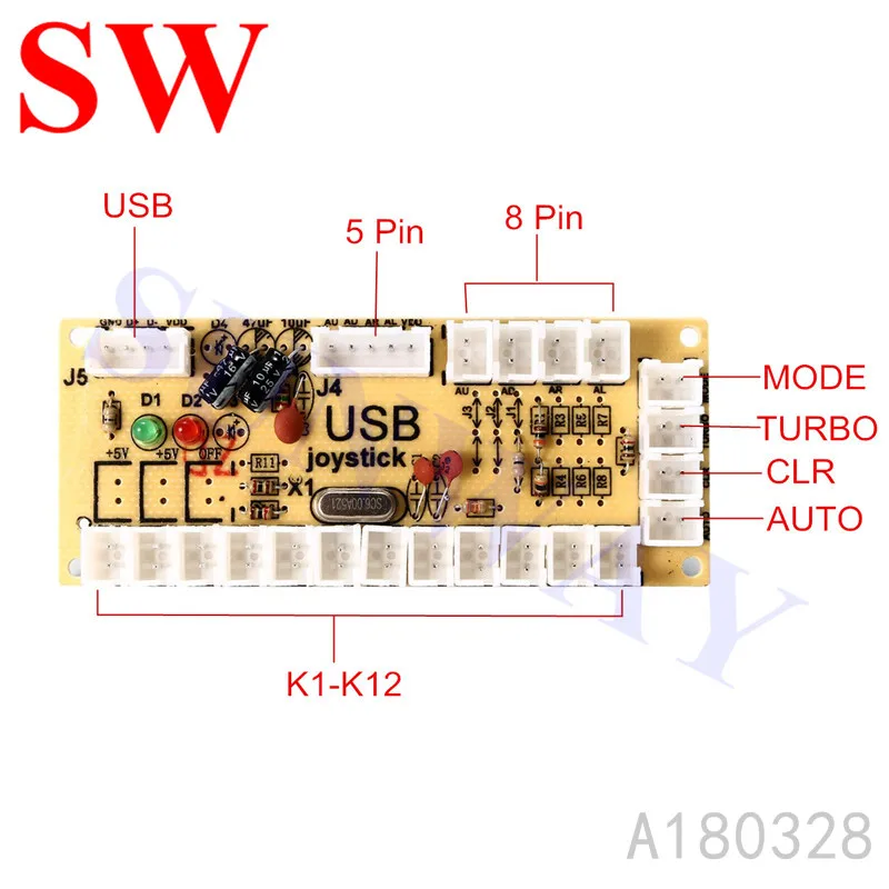 Американский джойстик DIY Kit части нулевой задержки USB аркадный контроллер для подключения к ПК Джойстик в американском стиле Happ кнопки