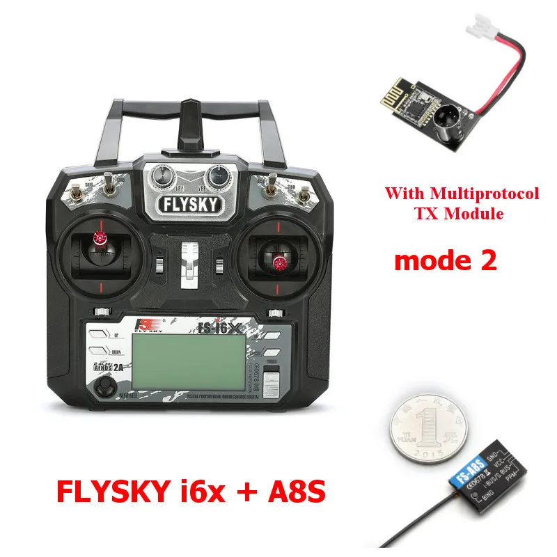 FLYSKY FS-i6X i6X 10CH 2,4 ГГц AFHDS 2A передатчика радиоуправляемой модели к компьютеру с X6B iA6B A8S приемник для RC Qaud небольшой гоночны - Цвет: M2 A8S w TX Module