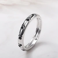 cute cat footprint ring japanese ladies simple silver color ring banquet party fashion jewelry ring gift