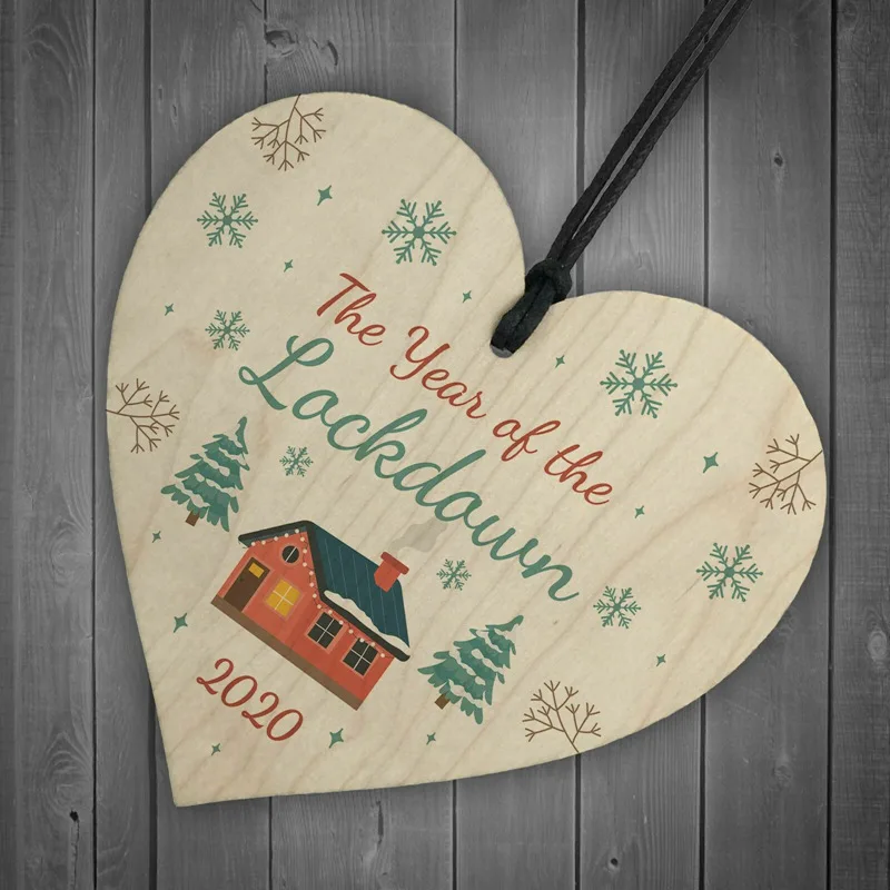 Год блокировки 2021 Деревянная Рождественская елка украшения фон с изображением