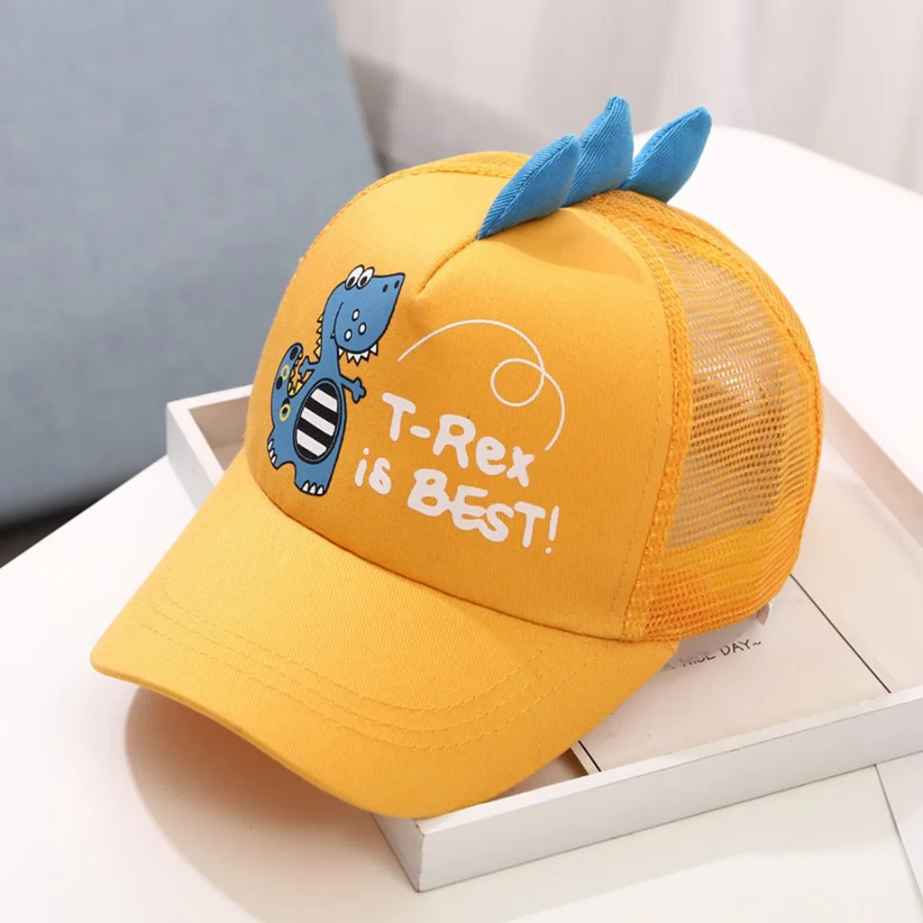 Кепка с вышивкой в виде динозавра для маленьких мальчиков и девочек модная