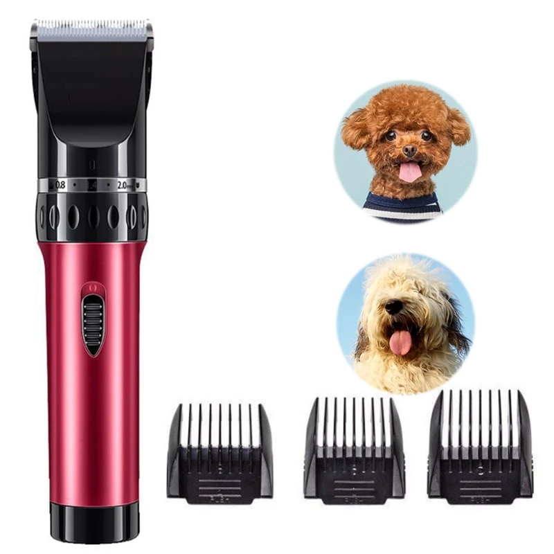 

Dog Clippers Low Noise Pet Clippers Rechargeable Trimmer Cordless Pet Grooming Tool Professional Comb Guides Scissors 28GF