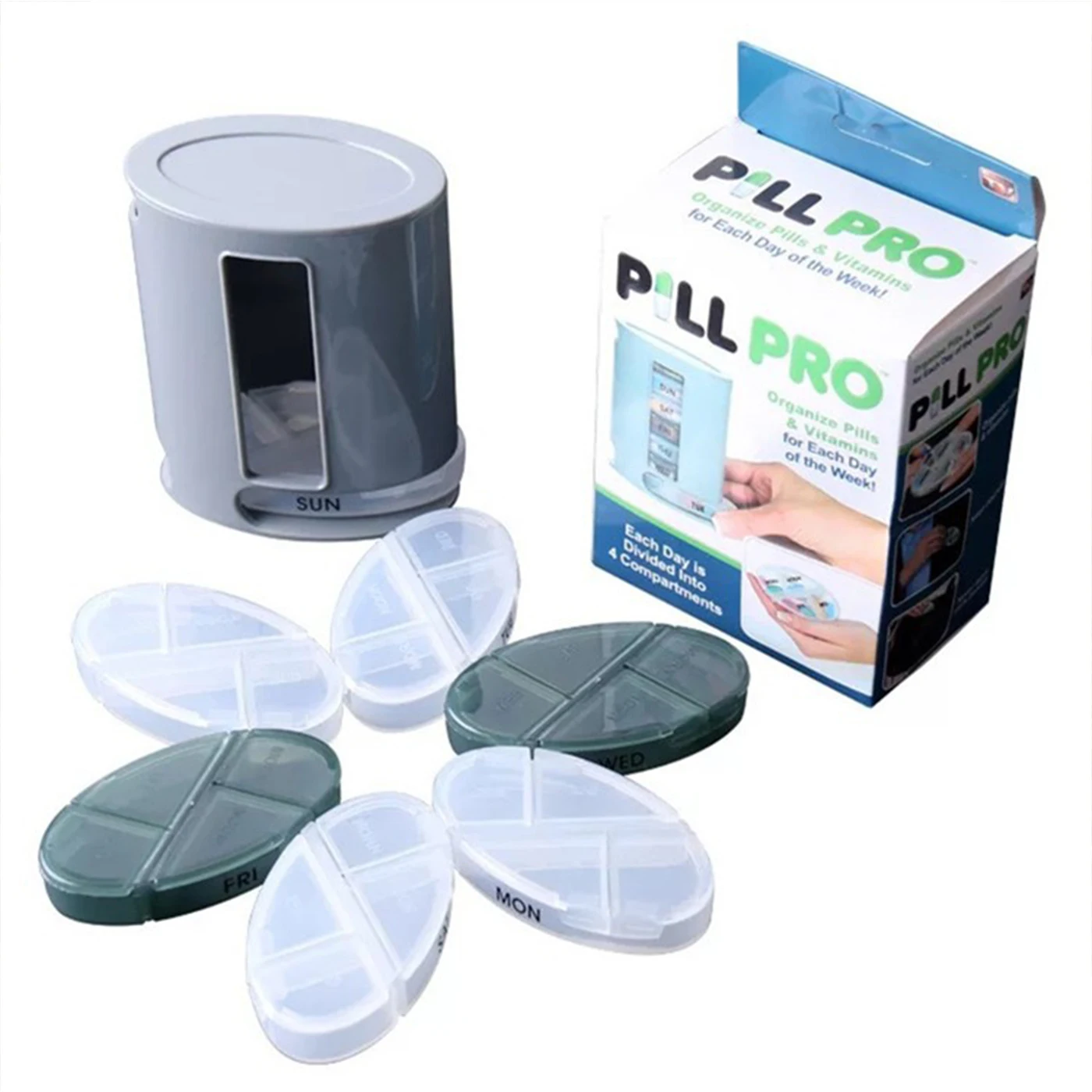 7 Days Pill Box Portable Organizer Case Medicine Storage Splitters Tablet Container for Travel Outdoor | Красота и здоровье