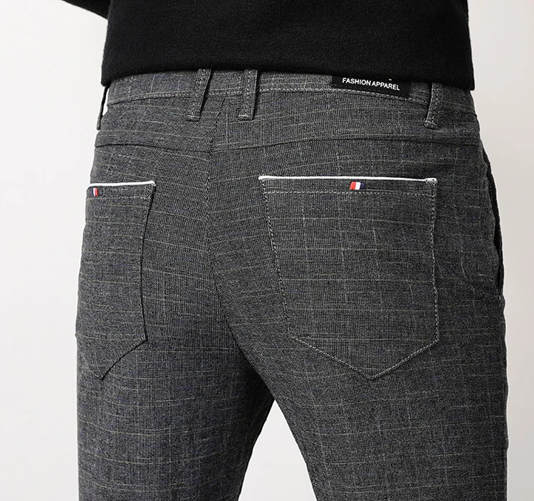 

Pants Men Autumn Spring Business Casual Trousers Personality Brand Clothing Mens Long Straight Cotton Male Regular Full Length