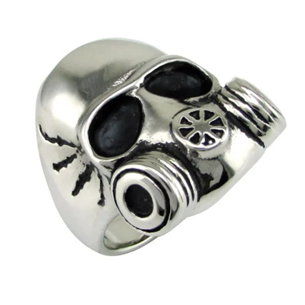 Кольцо мужское из нержавеющей стали 316L серебристое и черное с золотым покрытием