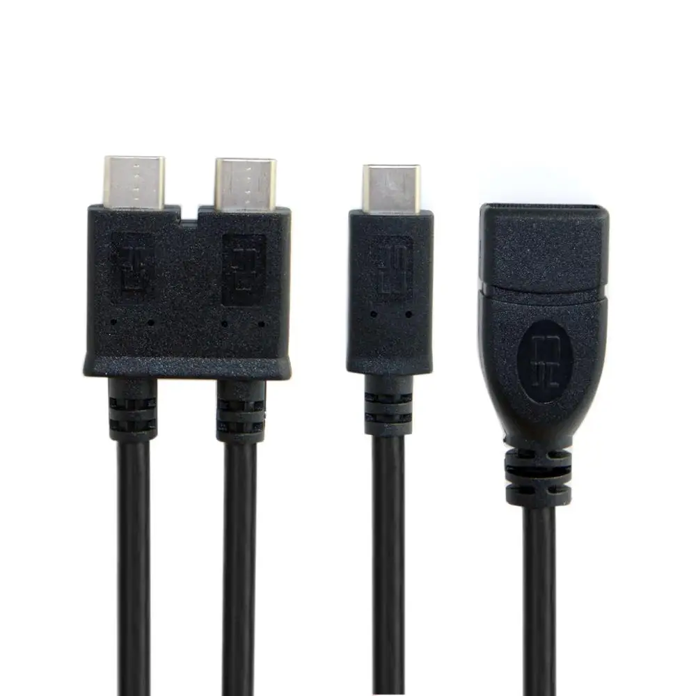 

Dual Cable USB 3.1 Type-C to USB-C & USB 3.0 Female OTG Data Cable for New 13 inch Macbook Pro