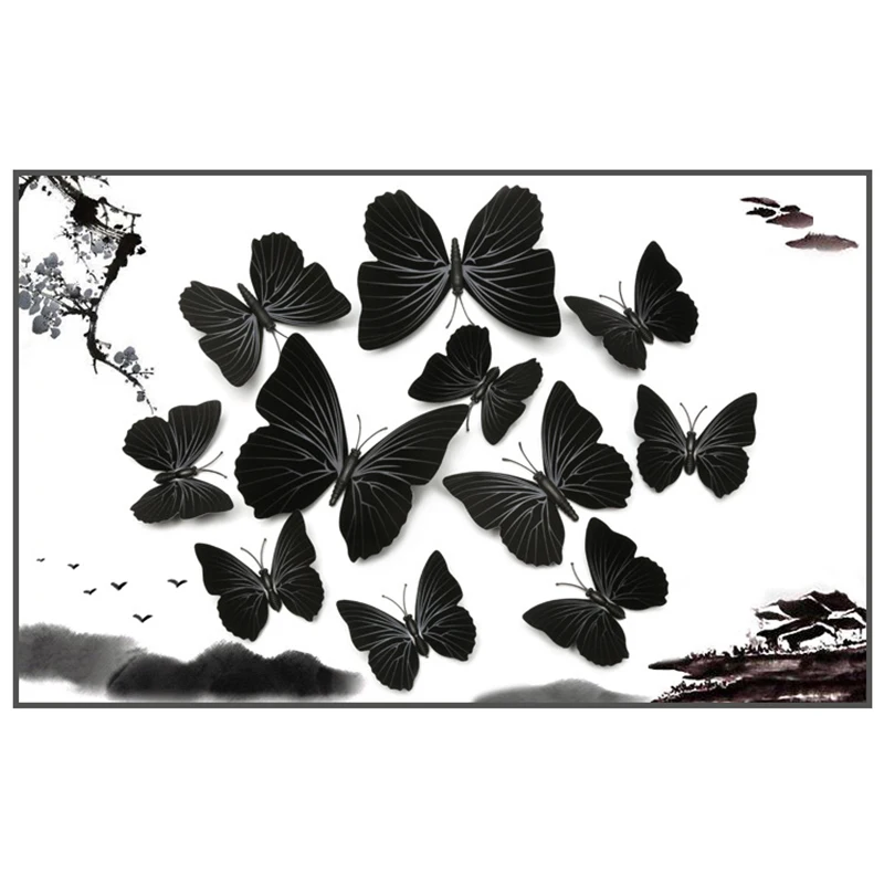 

New Style 12Pcs 3D Butterfly Wall Sticker On The Wall Home Decor Butterflies for Decoration Wall Art Magnet Fridge Stickers