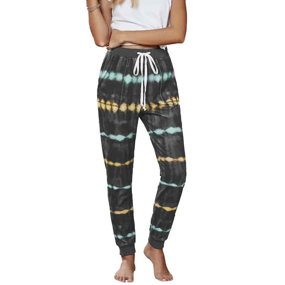 

fall 2020 women clothing woman pants sweat pants women Elastic Waist Tie Dye Low
