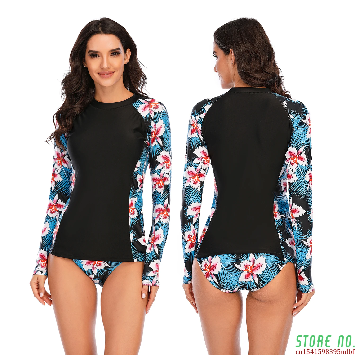 

Sexy Swimsuit Bikini Rash Guard women Long Sleeve swimwear rashguard surfing Two Piece Swimsuit Tankini Set surf swimming