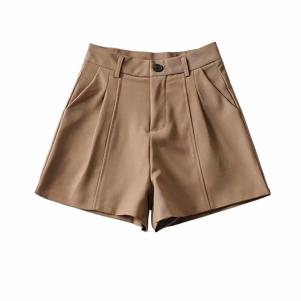 

Women's Suit Shorts 2021 Summer New Korean Style Loose Suit Wide Leg High Waist Casual Shorts