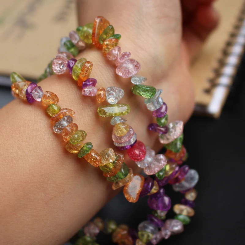 30 &quotСтеклянные шарики с неровным кристаллом разноцветные для изготовления