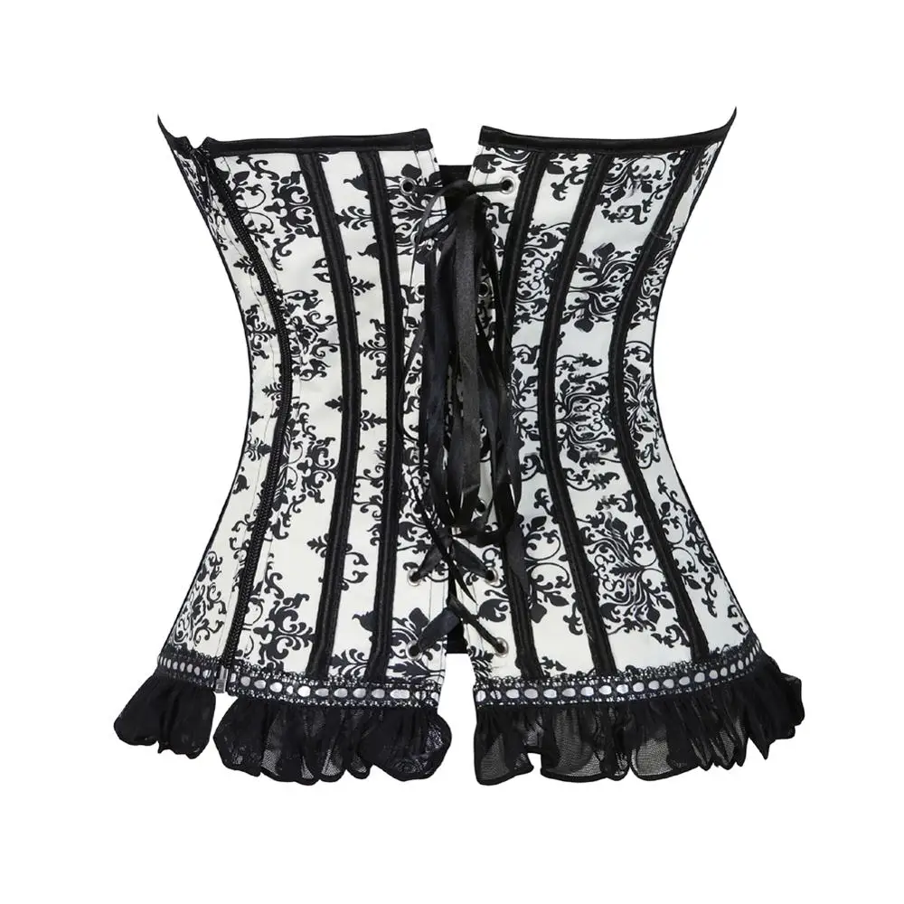 

Lace Corsets Bustiers Push Up Burlesque Lace Trim Overbust Corselet Outwear Halter Evening Dance Party Tight Boned Lovely Bridal