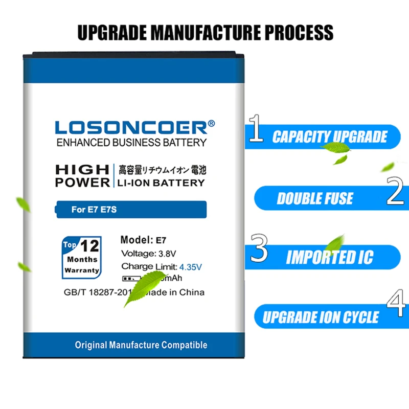 100% Оригинальный LOSONCOER 3700 мА/ч мобильный телефон Батарея для Blackview E7 E7S - купить по