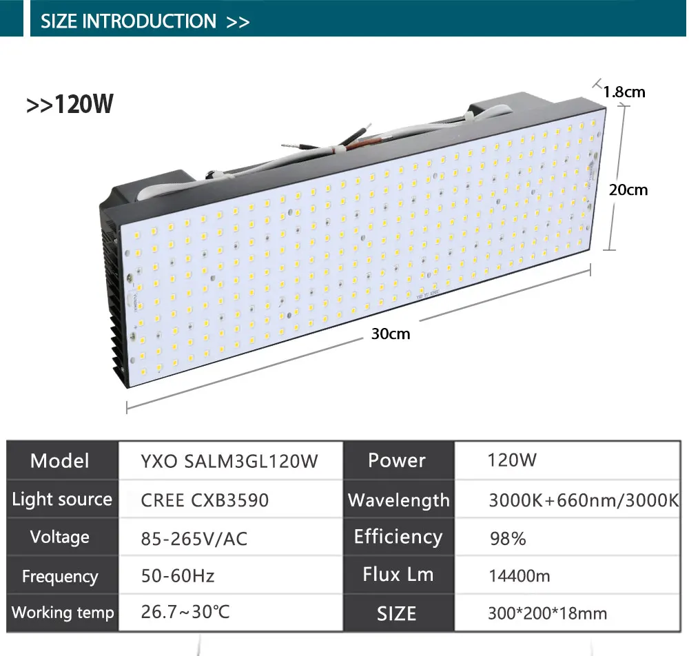 100 Вт 200 Вт CREE CXB3590 COB светодиодный светильник для выращивания 120 Вт LM301B Квантовая доска светодиодный светильник для выращивания комнатных тентов теплиц гидропоники