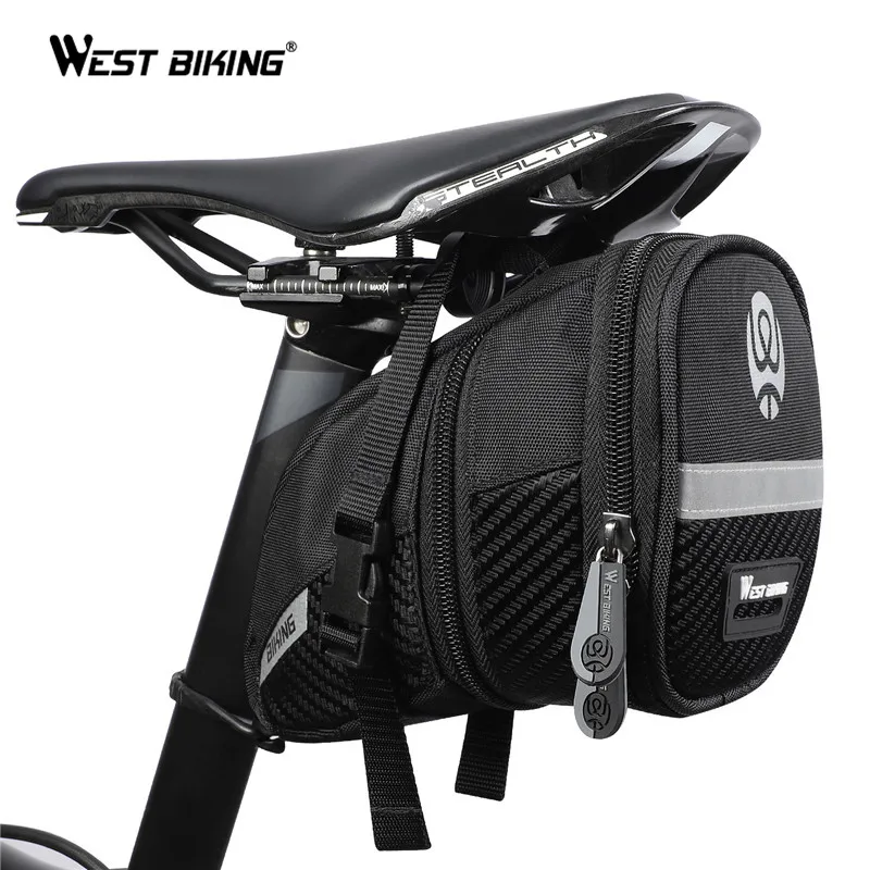 

WEST BIKING Bicycle Saddle Bag Rainproof Bicycle Pannier 3D Shell Reflective Rear Seatpost Bag Basket MTB Cycling Accessories