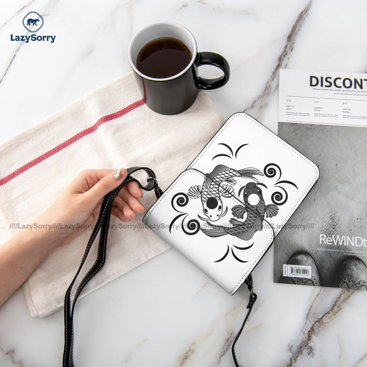 

Goldfish Shoulder Bag Female Fashion Mobile Phone Bag Funny Leather Business Bags