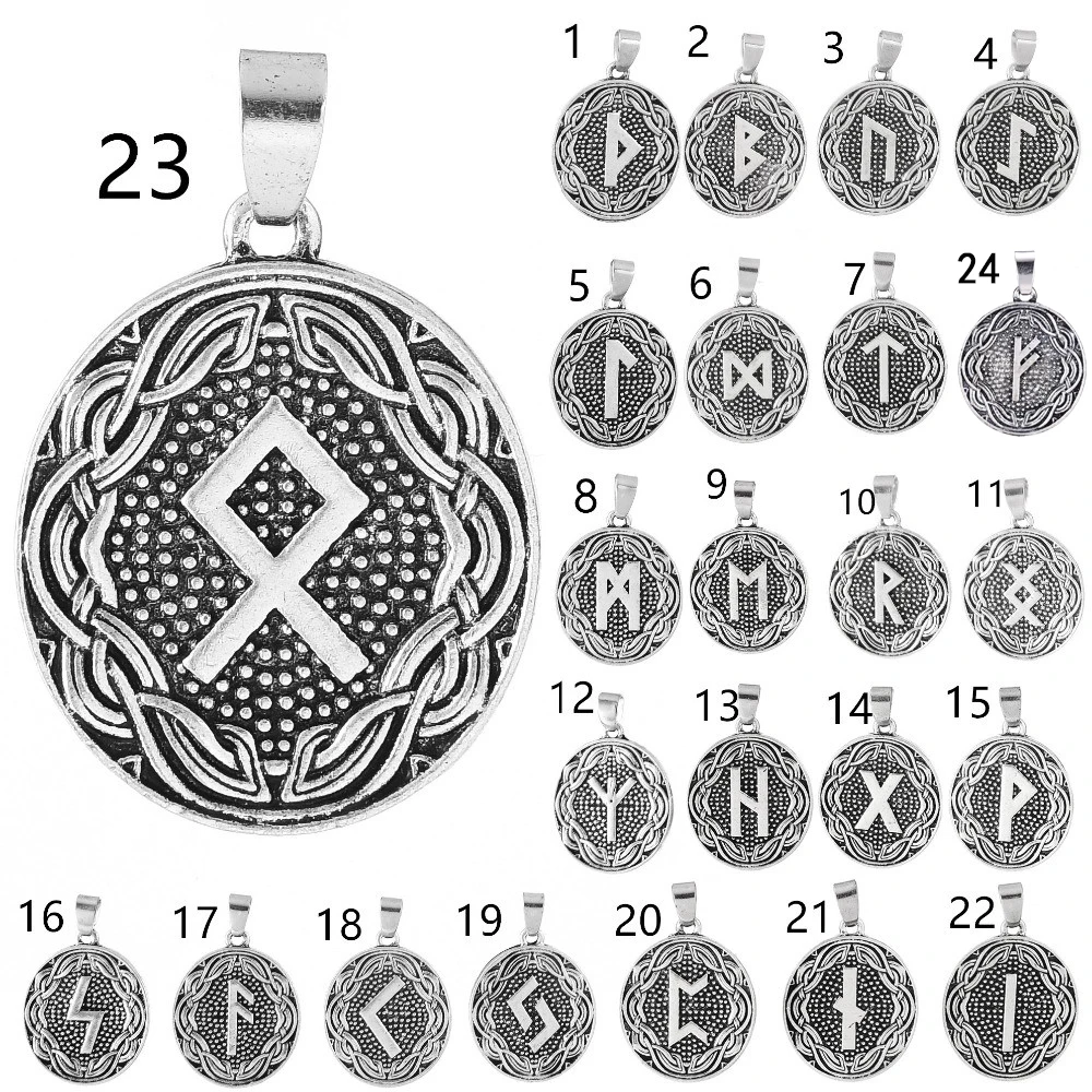 Рунический амулет овальные амулеты ожерелье в поисках норсе викинга 24 руны