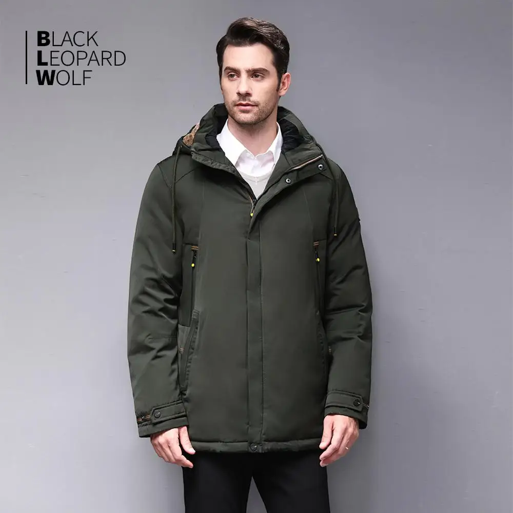 Blackleopardwolf 2020 Водонепроницаемая зимняя куртка мужская модная Съемная шапка заячья