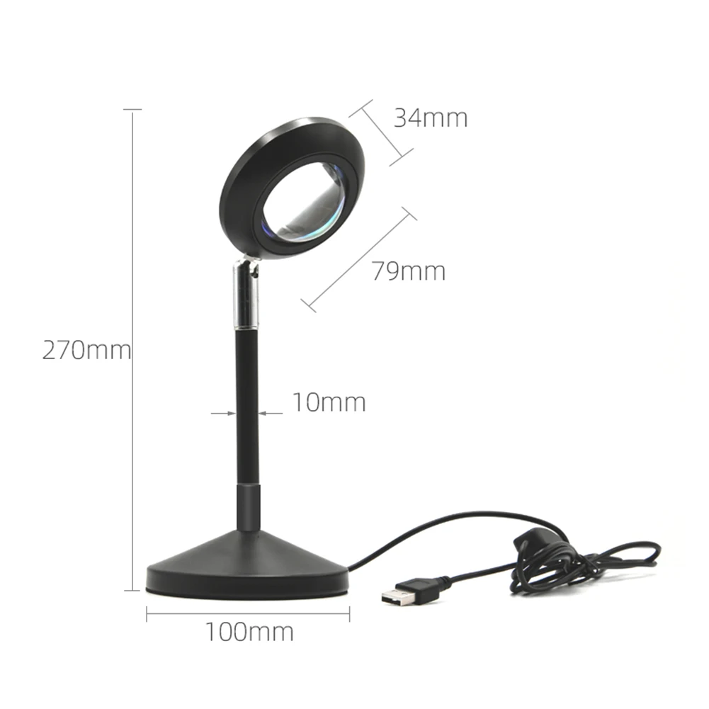 

USB Rainbow Sunset Projection Lamp Atmosphere Night Light Home Coffee Shop Background Wall Sunset Lamp RGB Remote Control