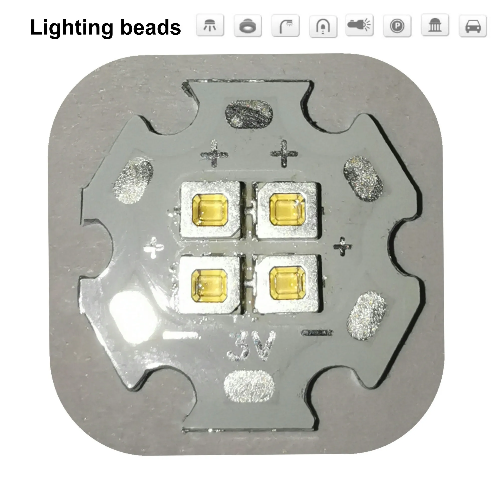 

20pcs COB 20mm 3V-3.6V 12W 3529ma 4000k LED COB Chip Square Round Lighting Source for Spotlight Downlight Tube Light Ceiling