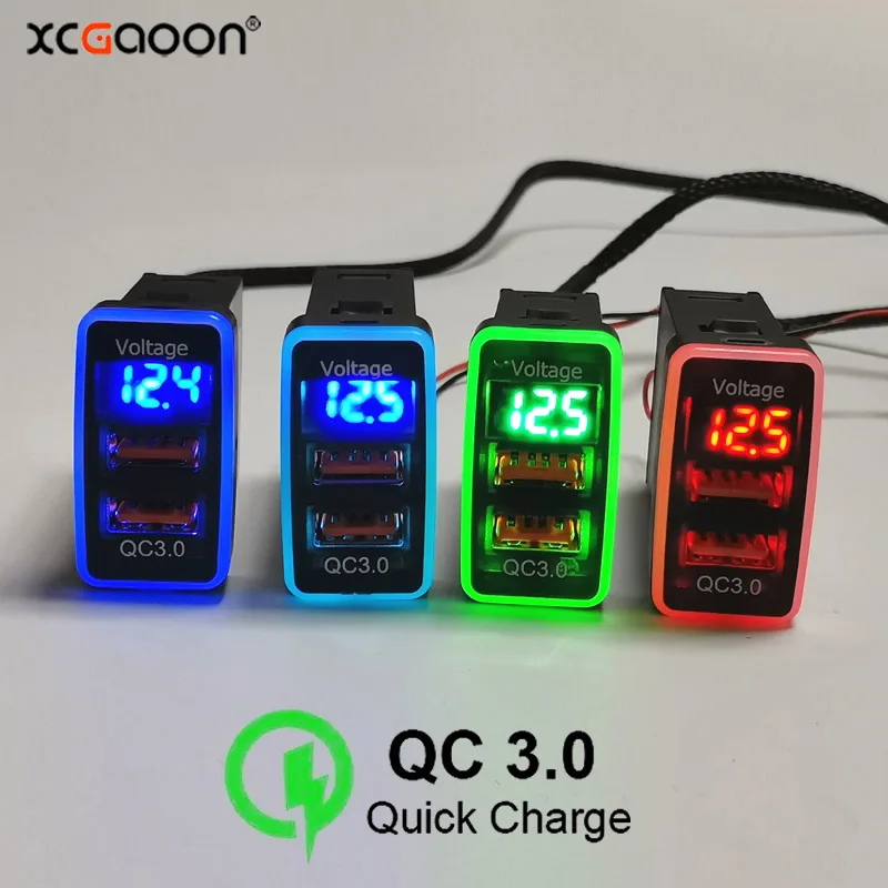 QC3.0 автомобильное зарядное устройство для быстрой зарядки с двумя USB-портами