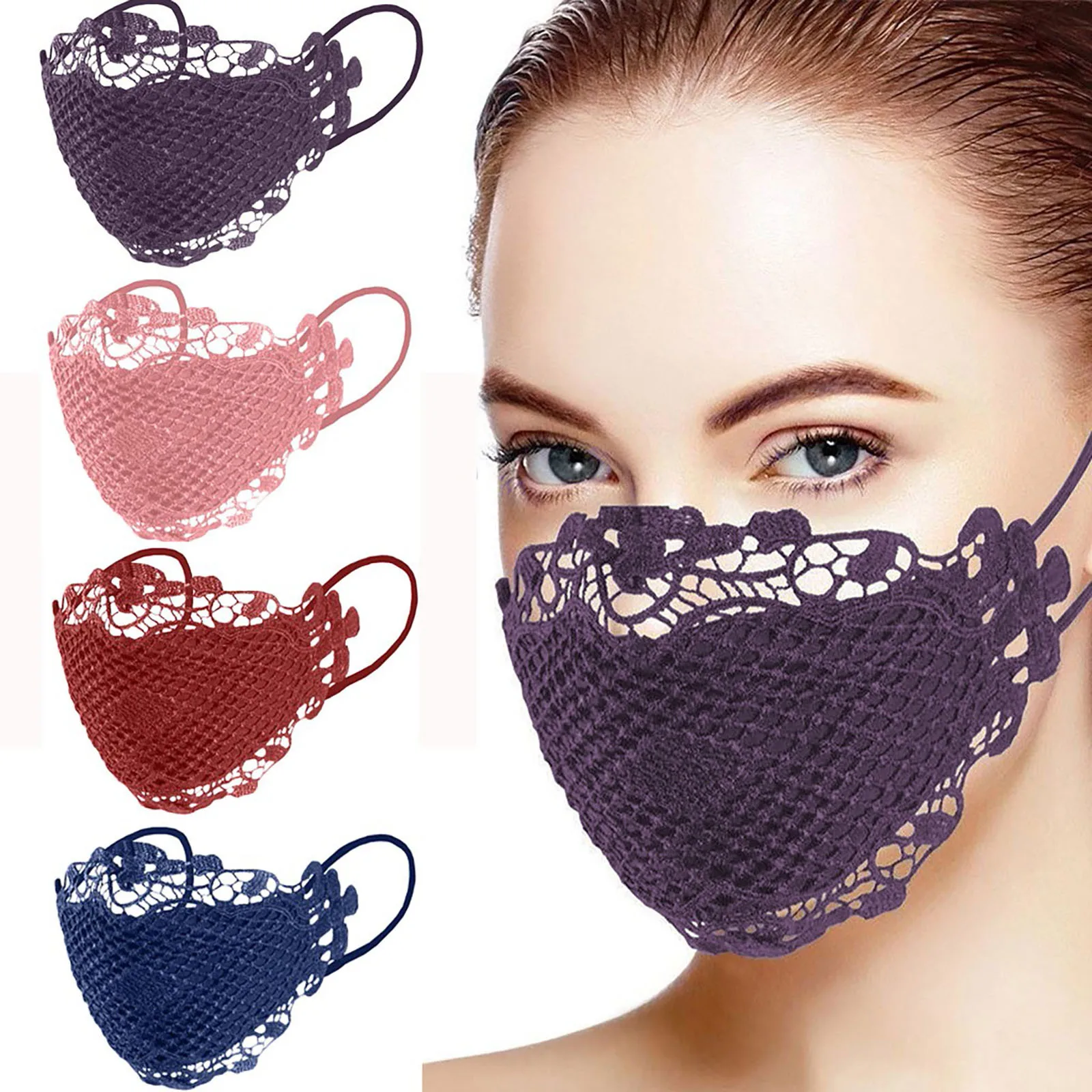 

Adult Delicate Lace Applique Face Mask Washable And Reusable Mouth Masks Dustproof Filter Pm2.5 Mask Party Decoration Facemask