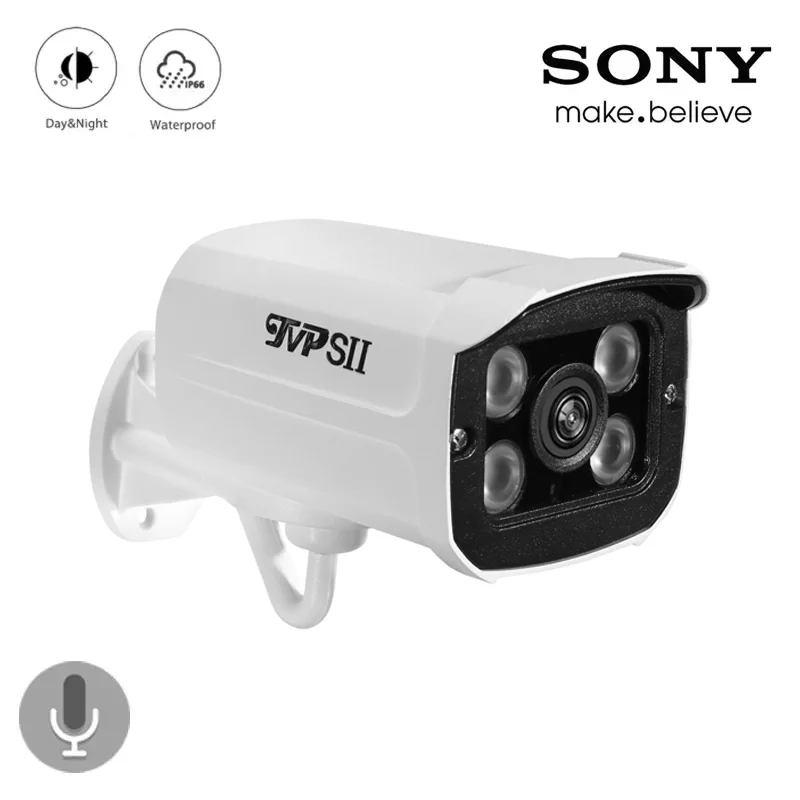 

White Color Four Array Infrared Leds 2mp,4mp,5mp,8mp 4K Metal Outdoor IP66 Audio Surveillance Security CCTV AHD Camera