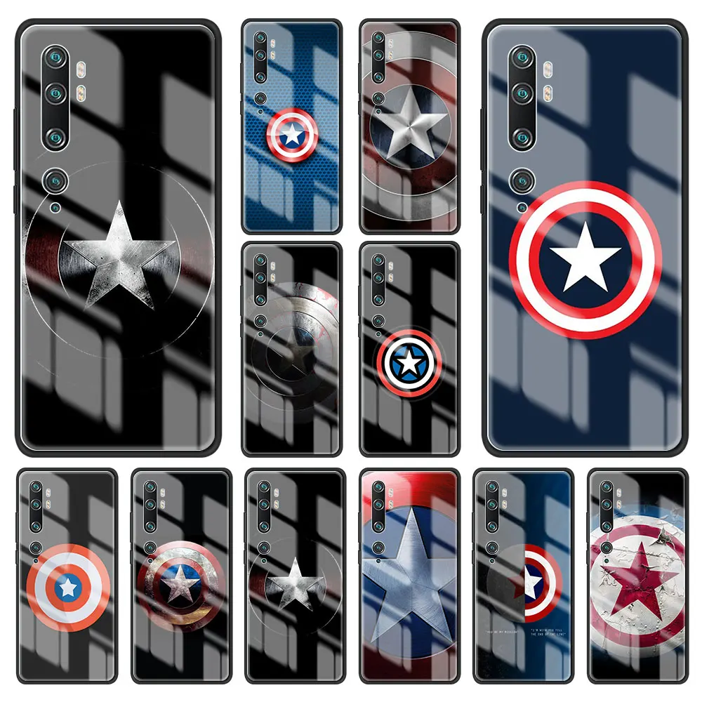 

Стеклянный чехол с логотипом Marvel Captain America для Xiaomi Mi Note 10 Pro 11 Ultra 9T CC9 CC9E 10T Lite X3Pro X3 NFC, чехол для телефона