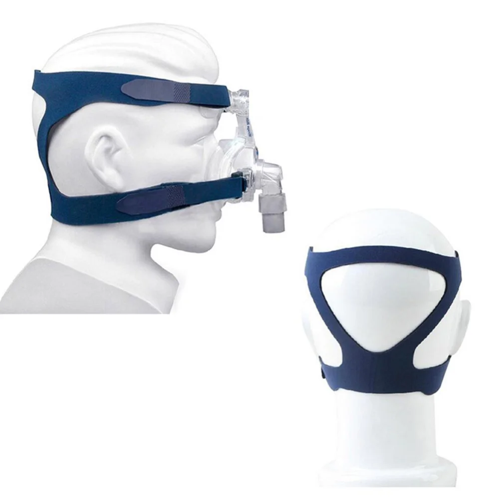 

1PC Breathing Machine Face Mask Headband Adjustable Respirator Replacement Fixing Band (Blue)