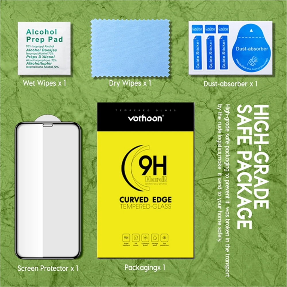 Vothoon закаленное стекло для iphone 12 Mini 11 Pro Max XS XR полное покрытие HD прозрачная