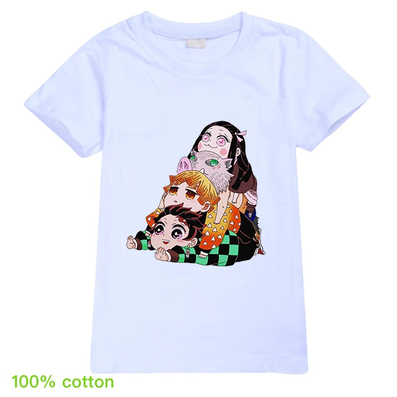 

Children Cute Prined Cartoon Graphic T Shirts Comic Demon Slayer for Girls Kids Boys Harajuku Shirt 8 o 12 Clothes