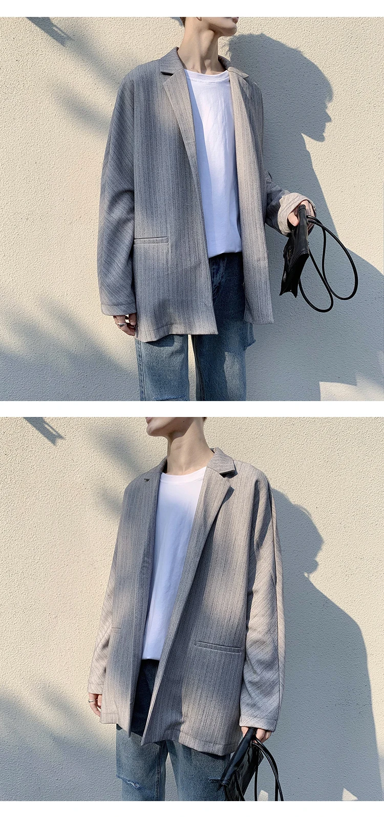 Hongkong Autumn Men Blazer Black Oversized Blazer Masculino Yuppie Style Men Blazer hombre