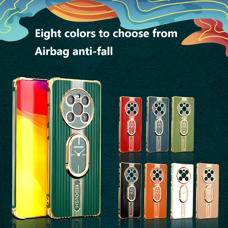 Ring Bracket Lens Protection Silicone Cover For Huawei P50 P40 P30 Pro Luxury Electroplating Case For Huawei Nova 9 8 Pro Cover