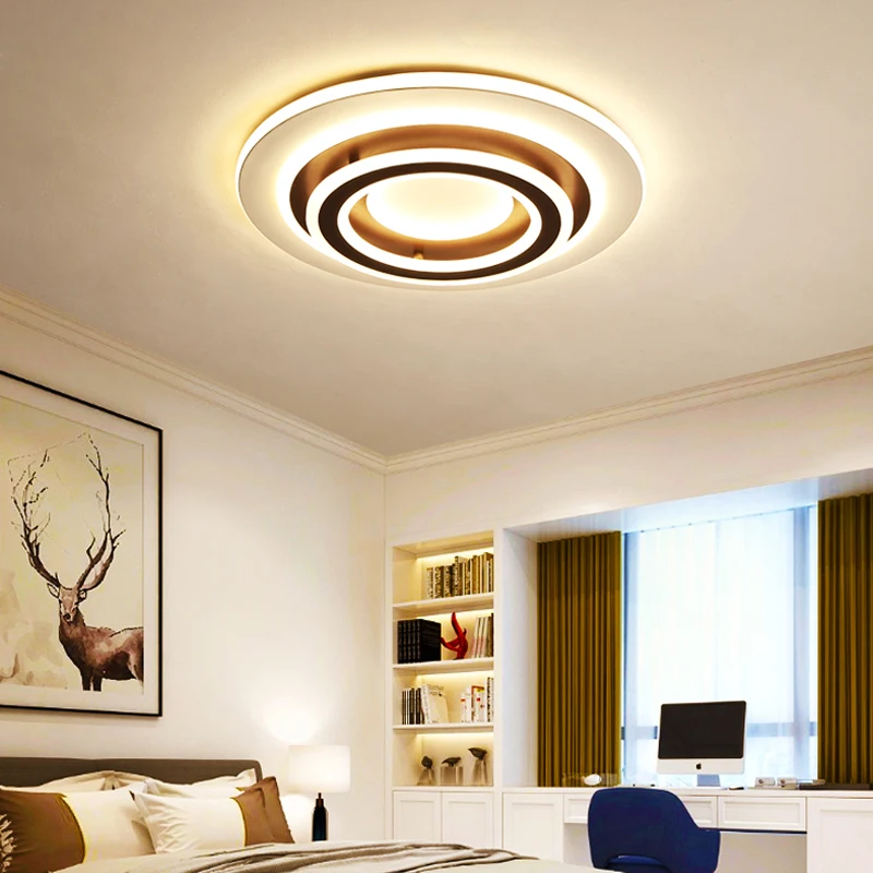 Белая/коричневая светодиодная Люстра для спальни гостиной кабинета Современная