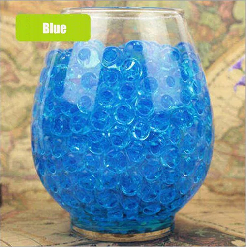 

100pcs/lot Big Blue Crystal Soil Mud Hydrogel Gel Kids Children Toy Water Beads Growing Up Orbiz Water Balls Wedding Home Decor