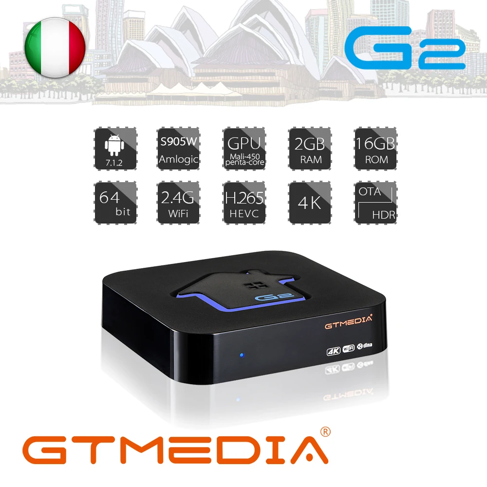 GTUI GTMEDIA G2 Android 7,1 Smart tv BOX 2G 16G Google S905W 4K 3D Ультра HD tv Play игры быстрее Wifi Bluetooth IP tv set top box