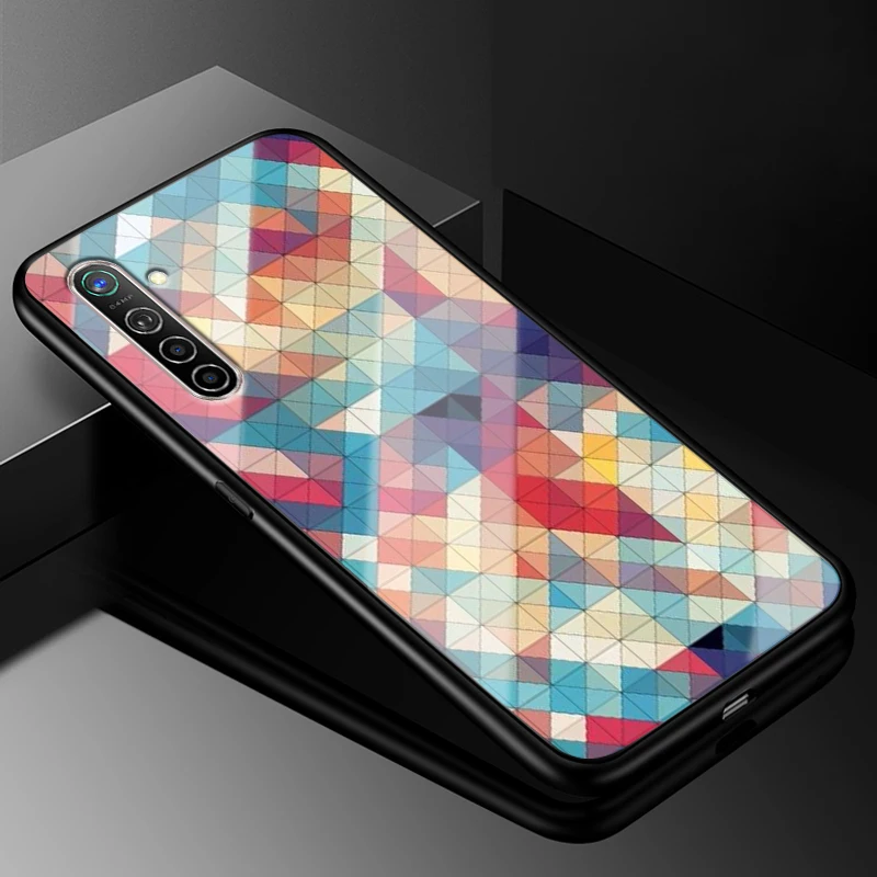 11 Для OPPO Realme X2 чехол 6,4 ''модный стеклянный Жесткий Чехол для задней панели телефона чехол s для OPPO Realme XT силиконовый бампер - Цвет: 11