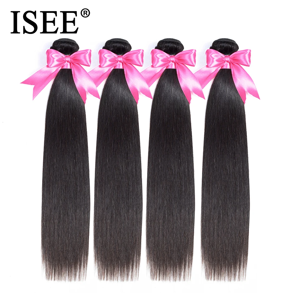 ISEE волосы малайзийские Натуральные Прямые для наращивания 100% необработанные